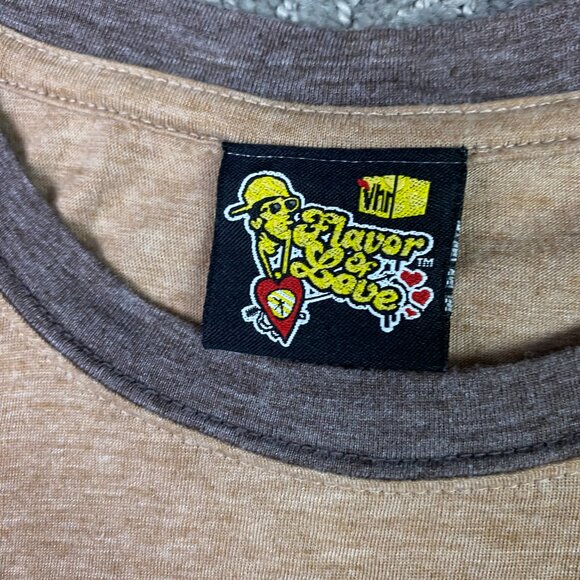 Flavor Flav T Shirt Men's Medium 2007 Flavor of Love Brown Ringer T Shirt - Picture 6 of 10
